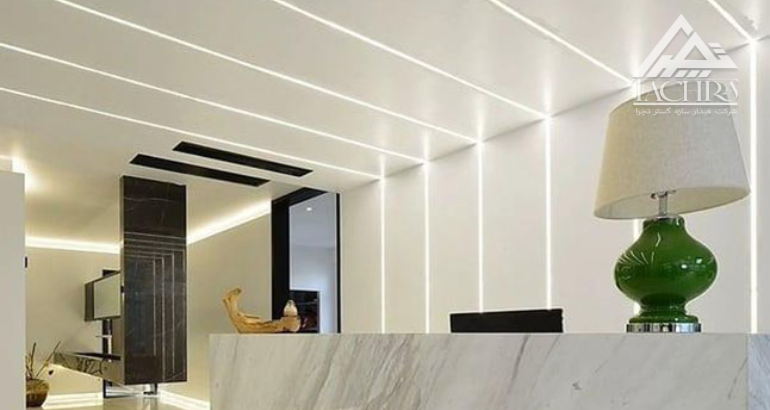 The application of linear lights in the false ceiling of knauf